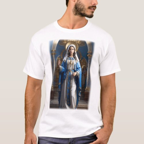 The graceful of Virgin Mary in HD T_Shirt