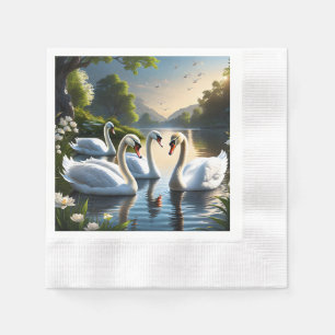 The graceful, white swans are a familiar sight in  napkins