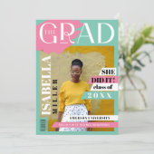 The Grad Fun Trendy Graduate Photo Magazine Cover Announcement (Standing Front)