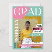 The Grad Fun Trendy Graduate Photo Magazine Cover Announcement (Front)