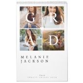 The Grad Modern Elegant Graduate Photo Memories Calendar (Cover)