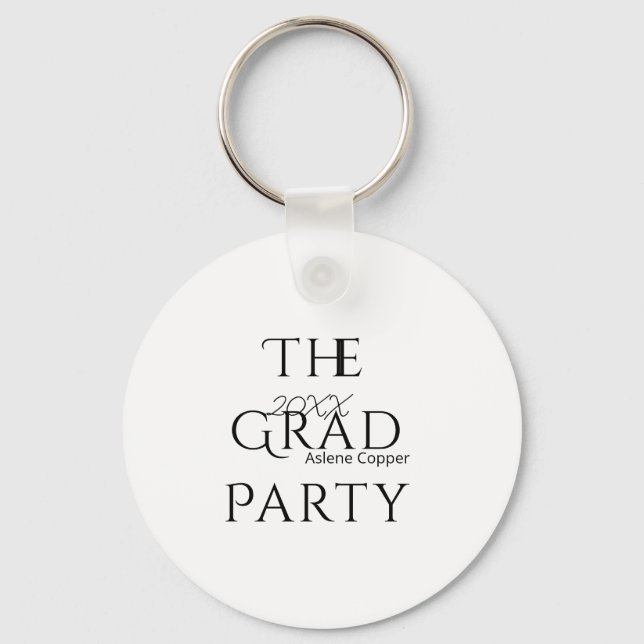The grad party name 20XX bold letter graduatsimple Keychain (Front)
