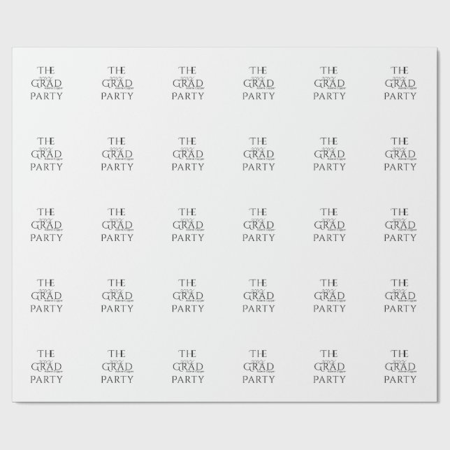 The grad party name 20XX bold letter graduatsimple Wrapping Paper (Flat)