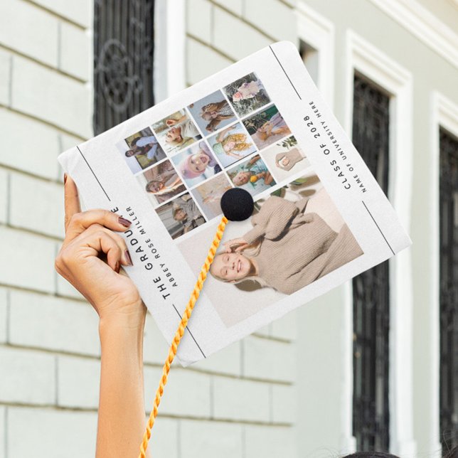 THE GRADUATE', 13 Photo Collage Keepsake Graduation Cap Topper (Creator Uploaded)