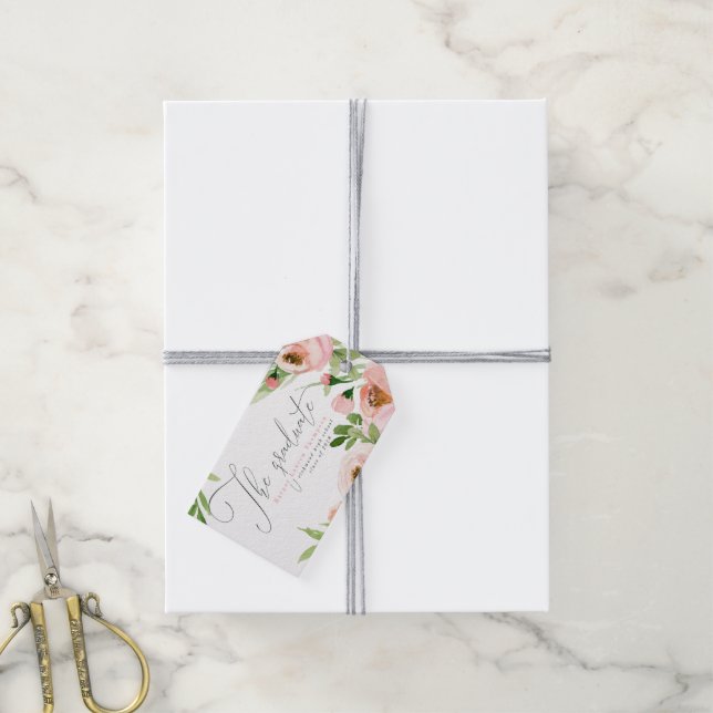 THE GRADUATE BLUSH WATERCOLOR FLORAL GIFT TAGS (With Twine)