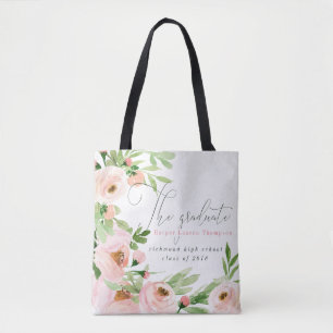 THE GRADUATE BLUSH WATERCOLOR FLORAL TOTE BAG