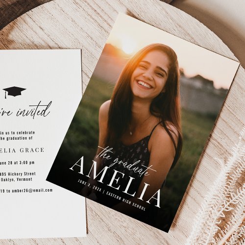 The Graduate  Bold Name Graduation  Invitation