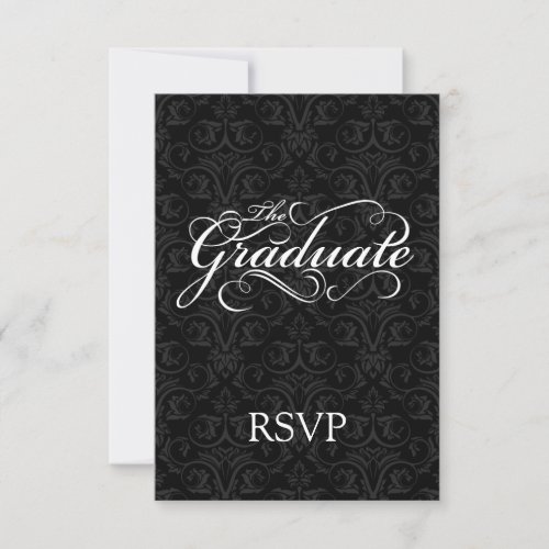 The Graduate, Elegant Black Custom Invites
