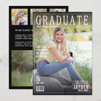 The Graduate Magazine Cover Trendy Chic Invitation