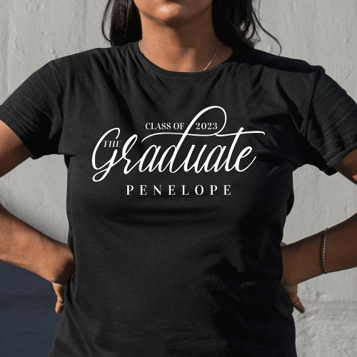 The Graduate Modern Script Class of 2022 Grad Name T_Shirt