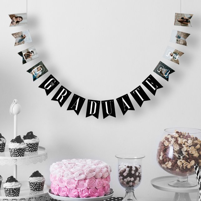 The Graduate Photo Collage Graduate Year Party Bunting Flags (Creator Uploaded)