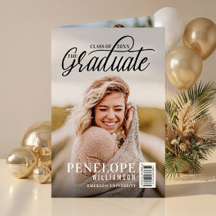 The Graduate Script Photo Magazine Fun Graduation Card