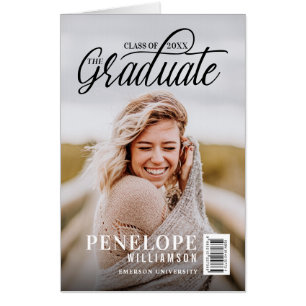 The Graduate Script Photo Magazine Fun Graduation Card