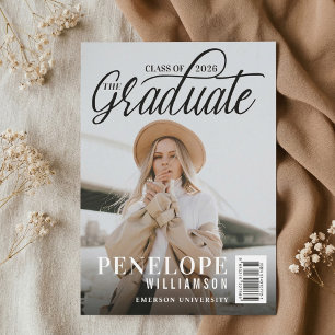 The Graduate Script Photo Magazine Graduation Invitation