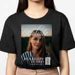 The Graduate Script Photo Magazine Graduation T-Shirt<br><div class="desc">Put your grad on the cover of their own stylish personalized magazine cover with our fun magazine-inspired graduation t-shirt. Design features a full photo design to feature the graduate's photo. "The Graduate" is overlaid in a stylish script. Personalize with the grad's first name, last name, graduation year, and school name....</div>