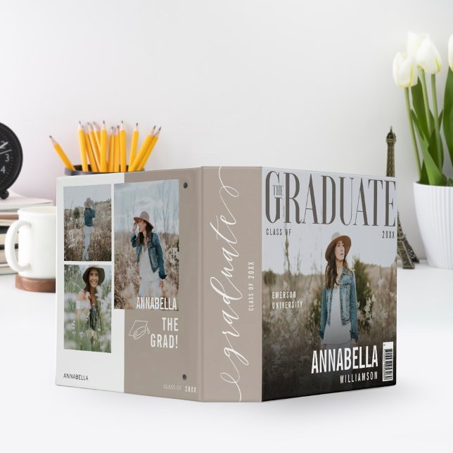 The Graduate Trendy Magazine Cover Graduation 3 Ri 3 Ring Binder (Creator Uploaded)