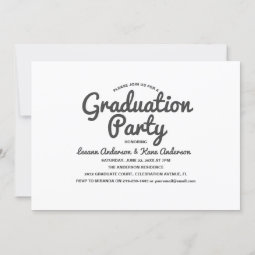 The graduates | 2 Sided Double Graduation Party Invitation | Zazzle