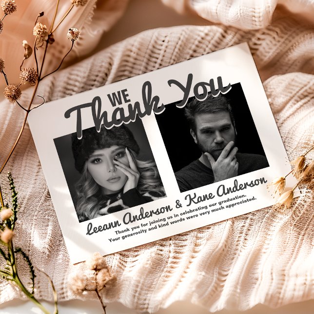 The graduates | 2 Sided Double Graduation Party Invitation (Creator Uploaded)