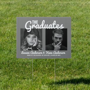 The graduates   2 Sided Double Graduation Sign