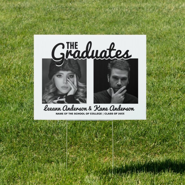 The graduates | 2 Sided Double Graduation Sign (Insitu)