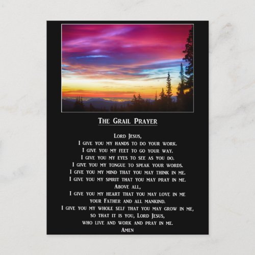 The Grail Prayer Postcard