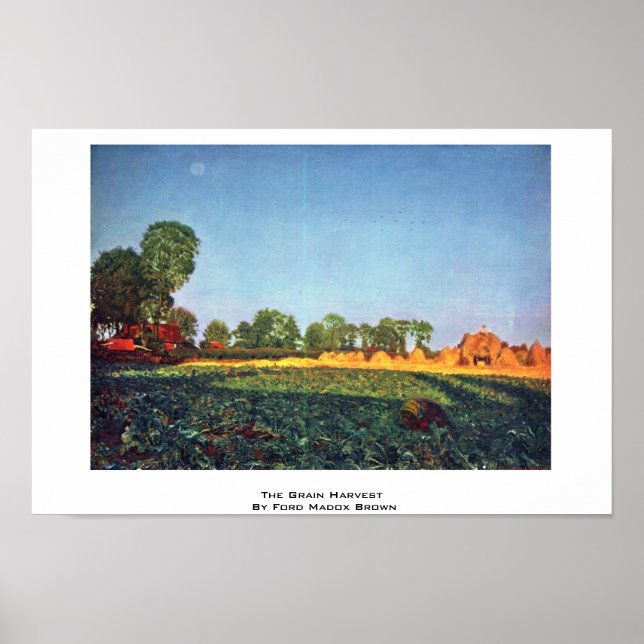 The Grain Harvest By Ford Madox Brown Poster (Front)