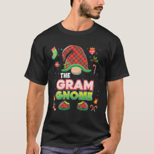 The Gram Gnome Buffalo Plaid Matching Christmas Pa T-Shirt