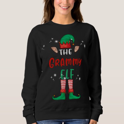 The Grammy Elf Matching Family Group Christmas Fun Sweatshirt