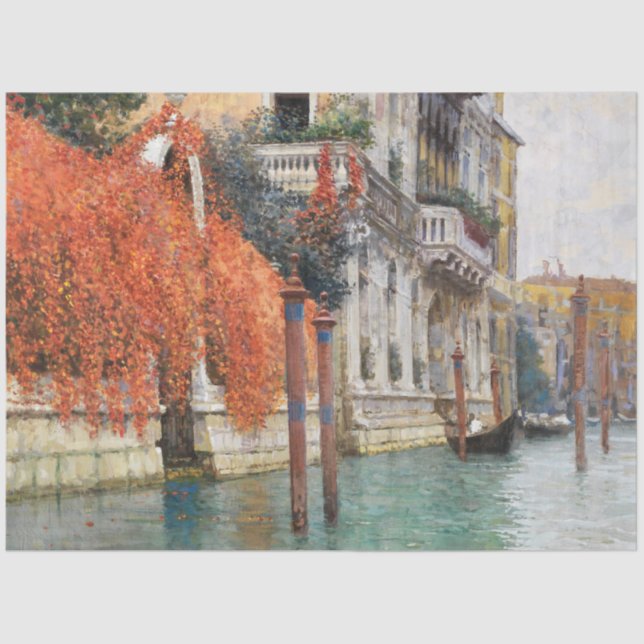 The Grand Canal in Venice (by Vincenzo Caprile) Tissue Paper (Front)