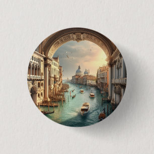 The Grand Canal in Venice Italy Travel Button