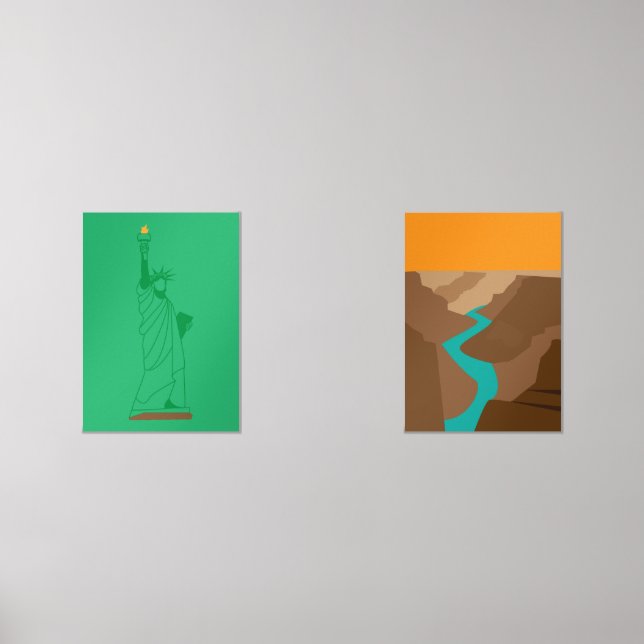 The Grand Canyon and Statue of Liberty Wall Art Sets (Front)