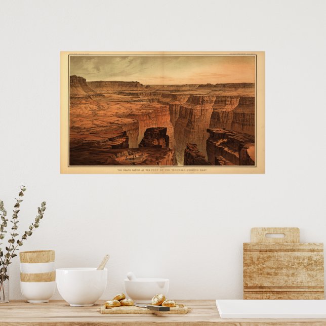 The Grand Canyon by Clarence Dutton 1882 Poster | Zazzle