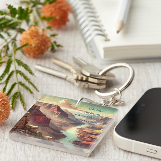 The Grand Canyon & Quote	 Keychain (Front Right)