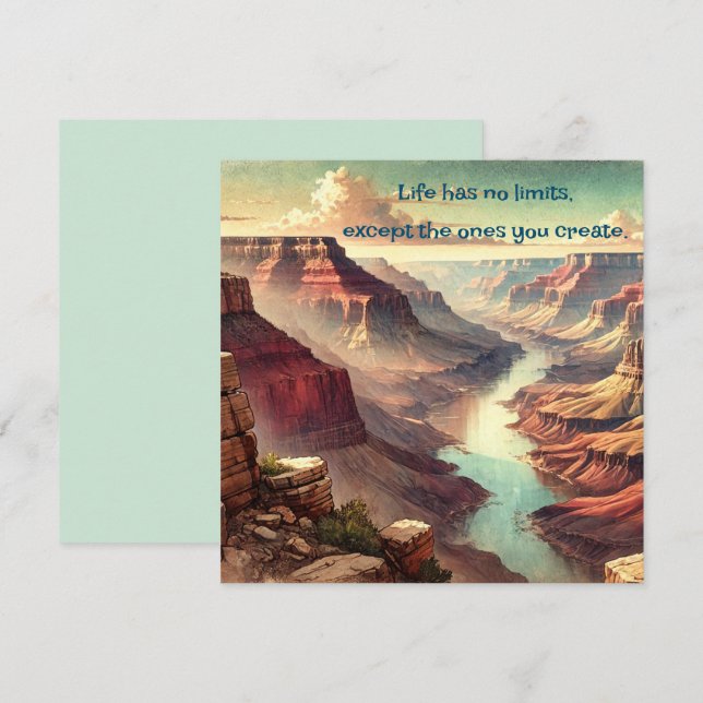 The Grand Canyon & Quote	 Note Card (Front/Back)