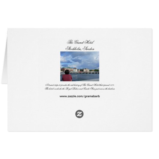 The Grand Hotel, Stockholm Sweden Card (Back Horizontal)