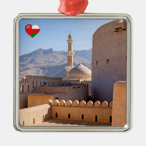 The Grand mosque and minaret in Nizwa _ Oman Metal Ornament
