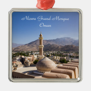 The Grand mosque and minaret in Nizwa - Oman Metal Ornament