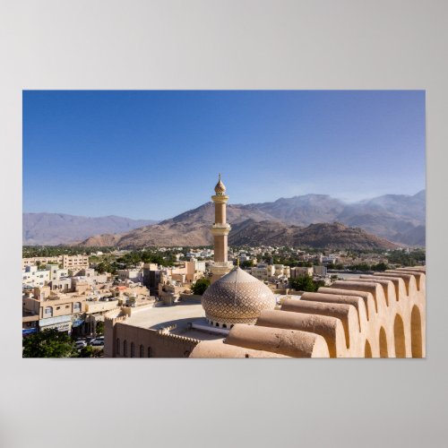 The Grand mosque and minaret in Nizwa _ Oman Poster