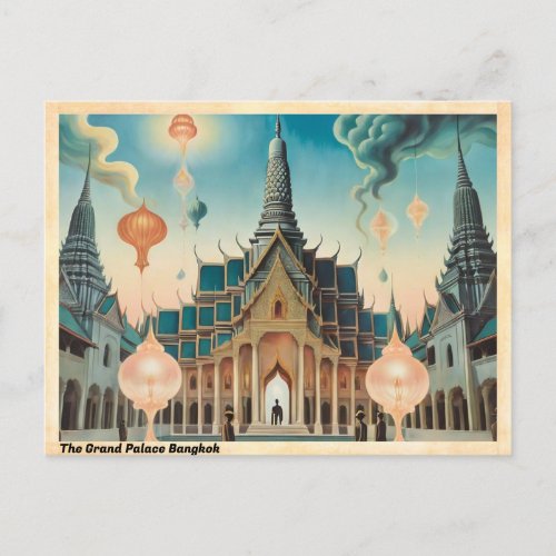 The Grand Palace Bangkok Vintage Travel Postcard