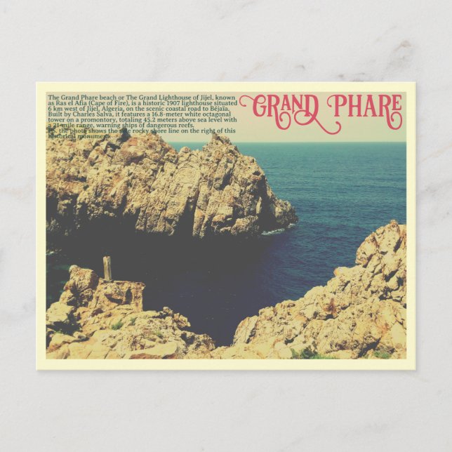 The Grand Phare beach shore line Jijel, Algeria Postcard (Front)