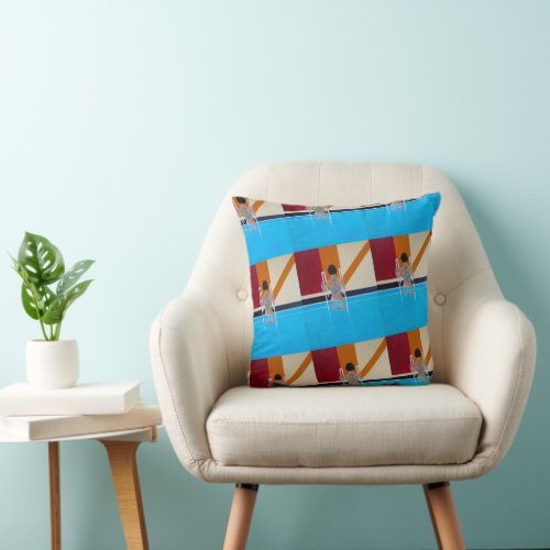 The Grand Resort Painting by Alfred Fox Throw Pillow