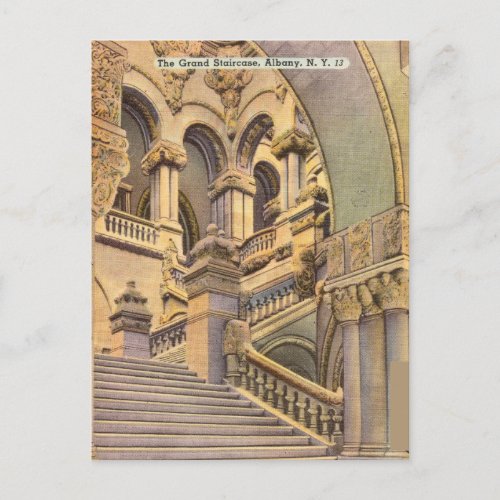The Grand Staircase Albany New York Postcard