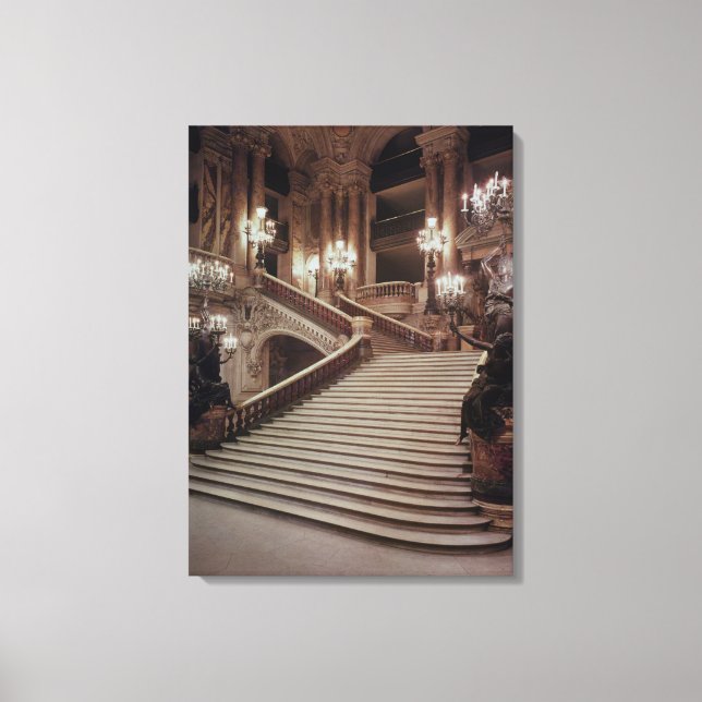The Grand Staircase of the Opera-Garnier Canvas Print (Front)