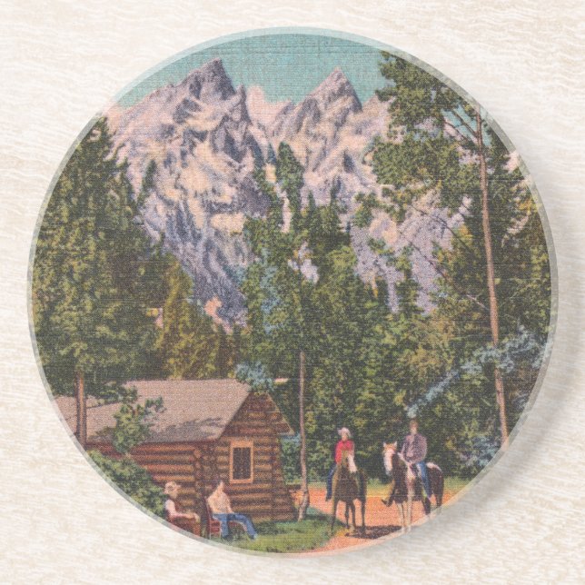 The Grand Tetons - Wyoming Drink Coaster (Front)
