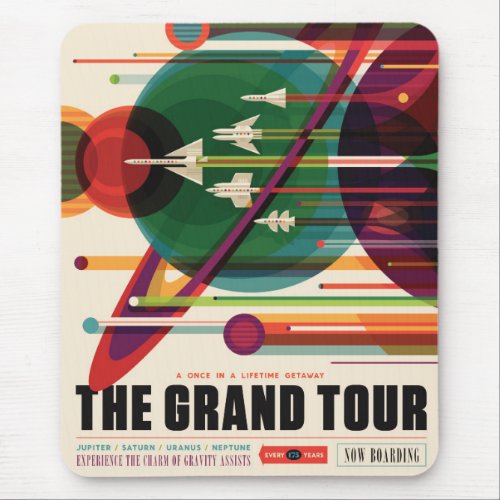 The Grand Tour _ Retro NASA Travel Poster Mousepad