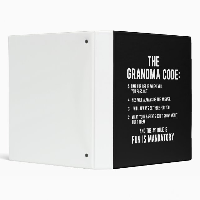 The Grandma Code | Fun Is Mandatory 3 Ring Binder (Background)