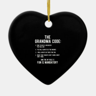 The Grandma Code Fun Is Mandatory Ceramic Ornament