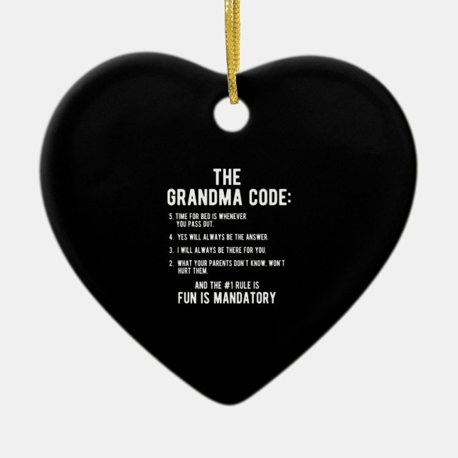The Grandma Code | Fun Is Mandatory Ceramic Ornament (Front)