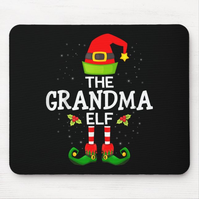 The Grandma Elf Christmas Family Matching Pajama  Mouse Pad (Front)