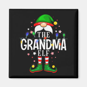 The Grandma Elf Christmas Family Pajama Party Magnet